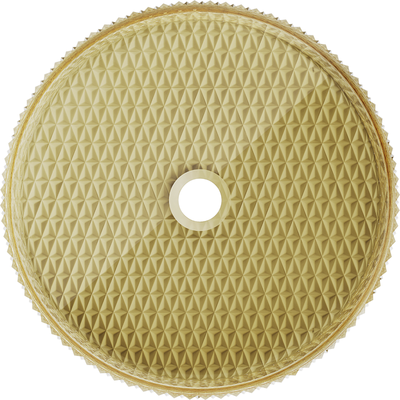 Mexen Aura glass countertop washbasin 39 x 39 cm, transparent/gold - 24013951