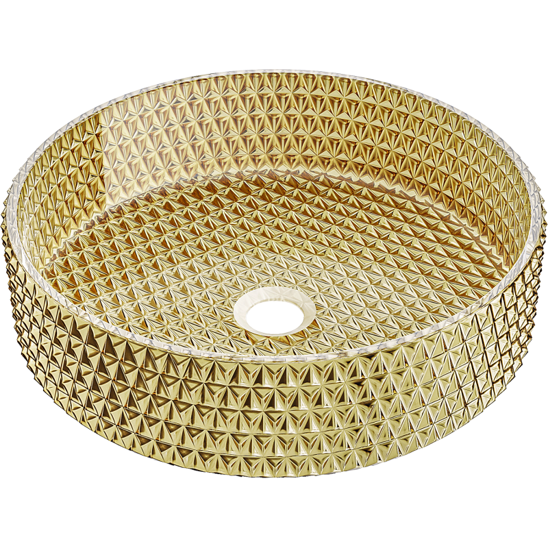 Mexen Aura Glass Countertop Sink 39 x 39 cm, Gold - 24013952