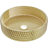 Mexen Aura glass countertop washbasin 39 x 39 cm, gold - 24013952