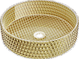 Mexen Aura Glass Countertop Sink 39 x 39 cm, Gold - 24013952