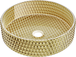 Mexen Aura glass countertop washbasin 39 x 39 cm, gold - 24013952