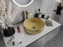 Mexen Aura Glass Countertop Sink 39 x 39 cm, Gold - 24013952