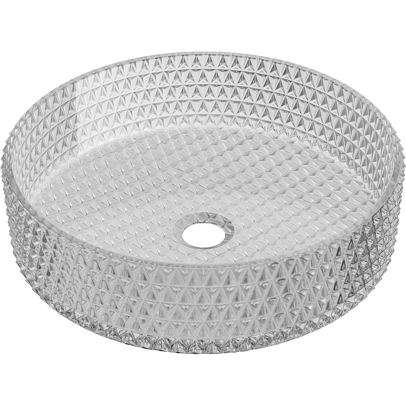 Mexen Aura glass countertop washbasin 39 x 39 cm, grey - 24013966