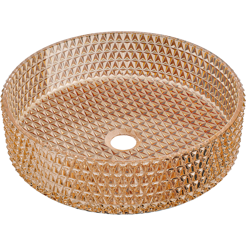 Mexen Aura Glass Countertop Sink 39 x 39 cm, Rose Gold - 24013968