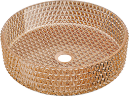 Mexen Aura glass countertop washbasin 39 x 39 cm, rose gold - 24013968