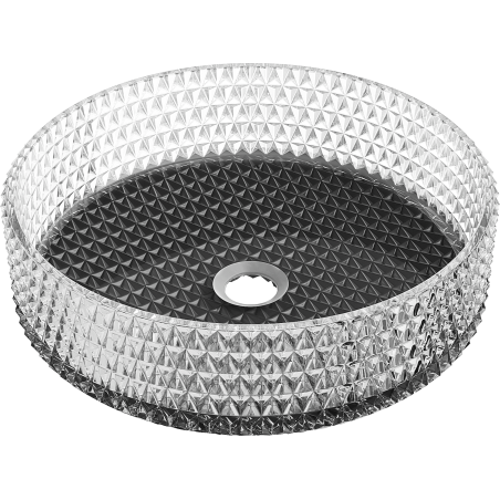 Mexen Aura glass countertop washbasin 39 x 39 cm, transparent/black - 24013971