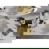 Mexen Aura glass countertop basin 39 x 39 cm, transparent/gold - 24013951
