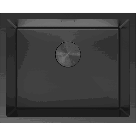 Mexen Trixo stainless steel sink 1-bowl 540 x 440 mm, black - 6414541000-70