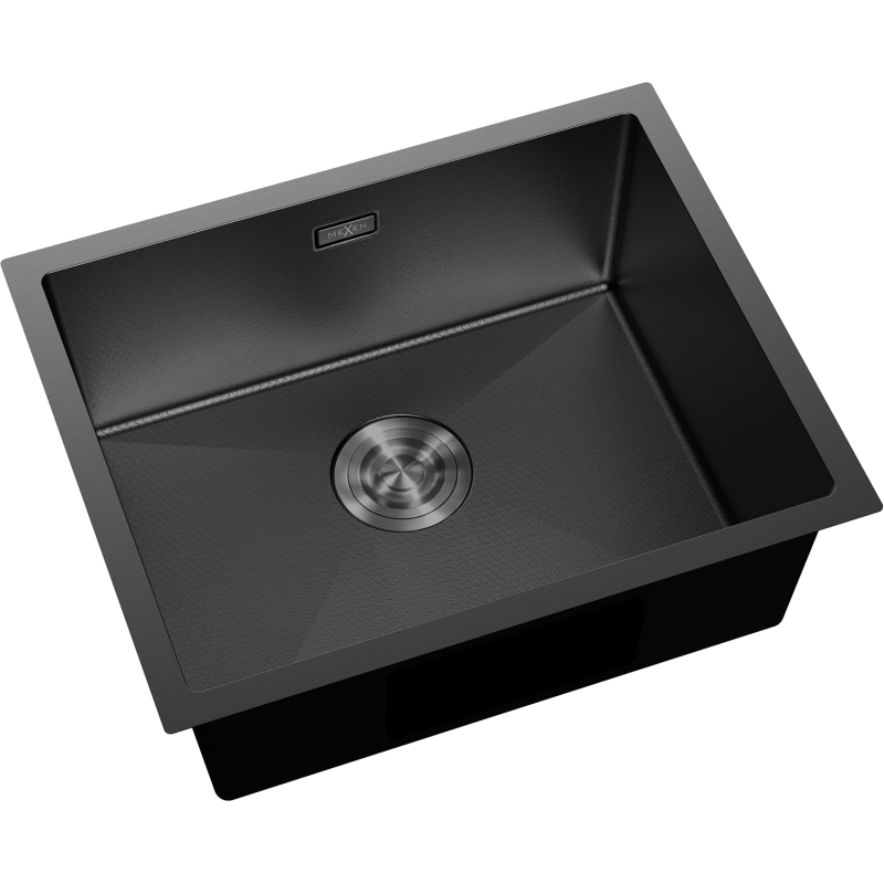 Mexen Trixo stainless steel sink 1-bowl 540 x 440 mm, black HC - 6414541000-70HC
