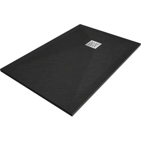 Mexen Stone+ rectangular composite shower tray 100 x 80 cm, Black - 44708010