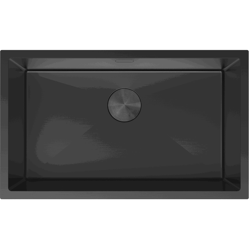 Mexen Trixo stainless steel sink 1-bowl 750 x 440 mm, black - 6415751000-70