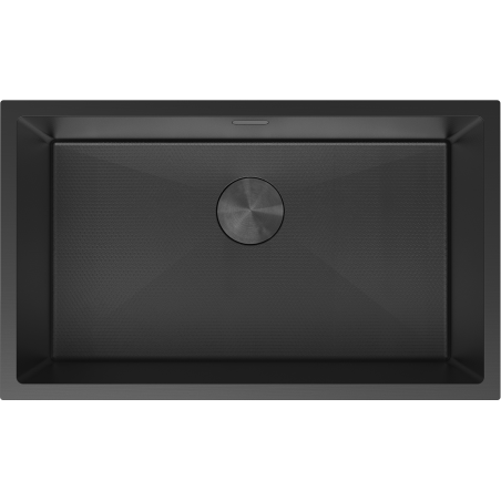 Mexen Trixo stainless steel sink 1-bowl 750 x 440 mm, black HC - 6415751000-70HC