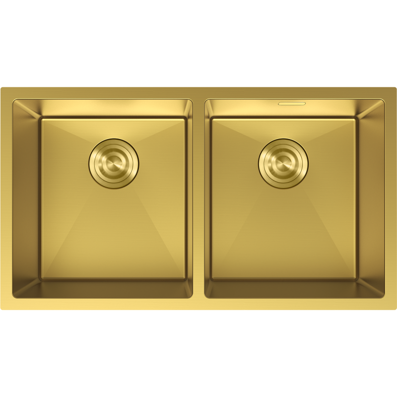 Mexen Binox stainless steel 2-basin sink 800 x 450 mm, gold - 6421802000-55