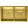 Mexen Binox stainless steel 2-basin sink 800 x 450 mm, gold - 6421802000-55