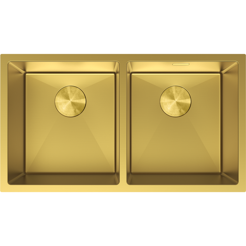 Mexen Binox stainless steel 2-basin sink 800 x 450 mm, gold - 6421802000-55