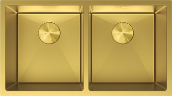 Mexen Binox stainless steel 2-bowl sink 800 x 450 mm, gold - 6421802000-55