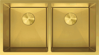 Mexen Binox steel sink 2-bowl 800 x 450 mm, gold HC - 6421802000-55HC