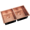 Mexen Binox stainless steel sink, 2-bowl, 800 x 450 mm, copper - 6421802000-65