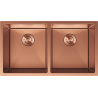 Mexen Binox stainless steel sink, 2-bowl, 800 x 450 mm, copper - 6421802000-65