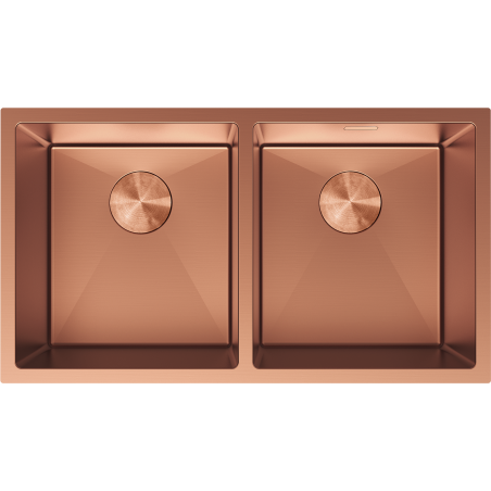 Mexen Binox stainless steel sink, 2-bowl, 800 x 450 mm, copper - 6421802000-65