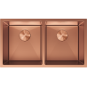 Mexen Binox stainless steel sink, 2-bowl, 800 x 450 mm, copper - 6421802000-65