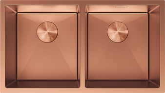 Mexen Binox stainless steel sink, 2-bowl, 800 x 450 mm, copper - 6421802000-65