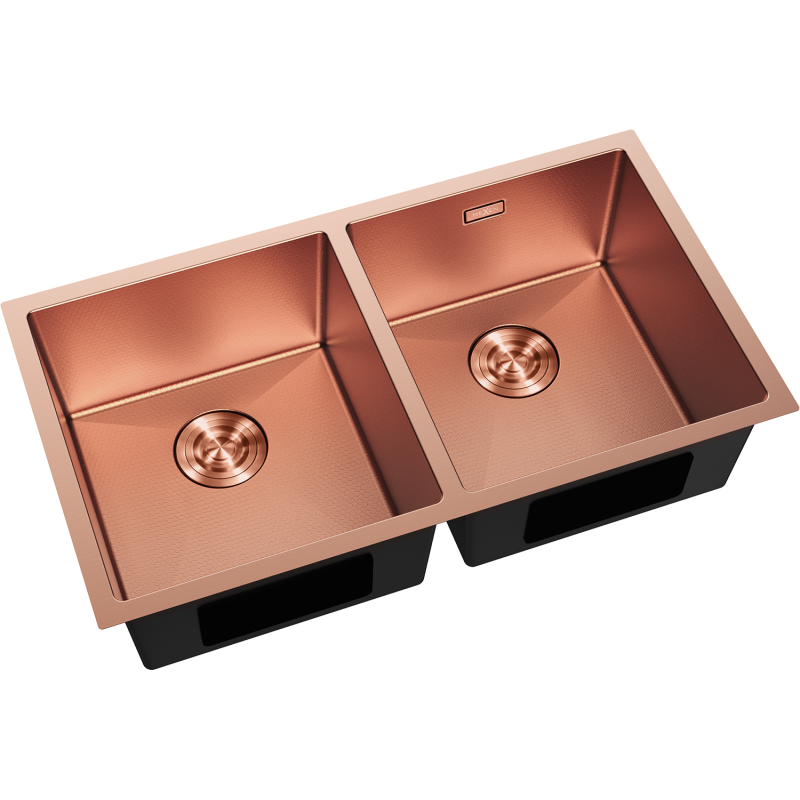 Mexen Binox 2-Bowl Stainless Steel Sink 800 x 450 mm, Copper HC - 6421802000-65HC