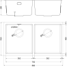 Mexen Binox stainless steel sink 2-bowl 800 x 450 mm, black - 6421802000-70