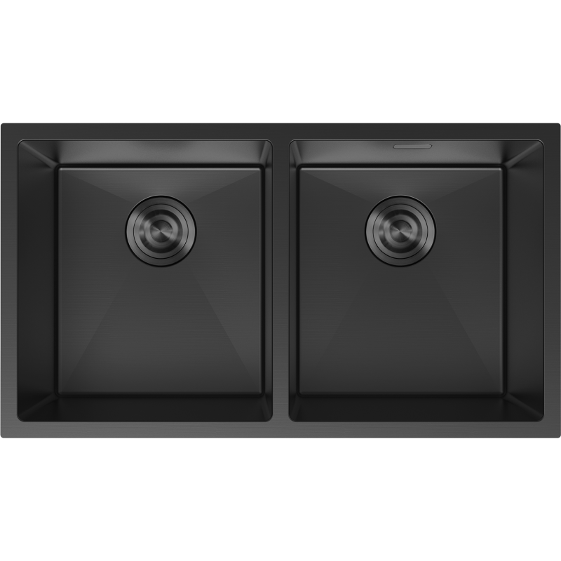 Mexen Binox stainless steel sink 2-bowl 800 x 450 mm, black - 6421802000-70