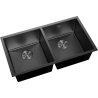 Mexen Binox stainless steel sink 2-bowl 800 x 450 mm, black - 6421802000-70