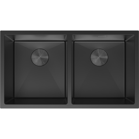 Mexen Binox stainless steel sink 2-bowl 800 x 450 mm, black - 6421802000-70