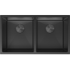 Mexen Binox stainless steel sink 2-bowl 800 x 450 mm, black - 6421802000-70