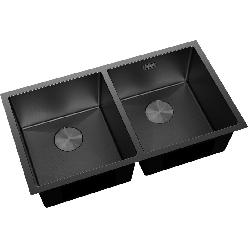Mexen Binox steel sink 2-compartment 800 x 450 mm, black HC - 6421802000-70HC