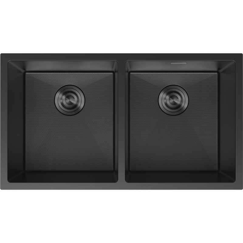 Mexen Binox steel sink 2-compartment 800 x 450 mm, black HC - 6421802000-70HC