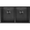 Mexen Binox stainless steel sink 2-bowl 800 x 450 mm, black HC - 6421802000-70HC