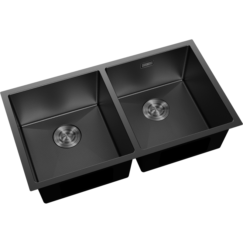 Mexen Binox steel sink 2-compartment 800 x 450 mm, black HC - 6421802000-70HC