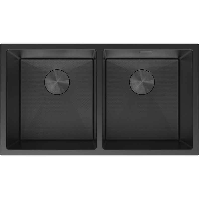 Mexen Binox stainless steel sink 2-bowl 800 x 450 mm, black HC - 6421802000-70HC