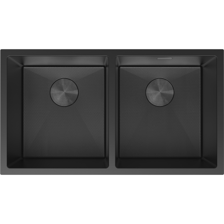 Mexen Binox steel sink 2-compartment 800 x 450 mm, black HC - 6421802000-70HC