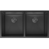 Mexen Binox stainless steel sink 2-bowl 800 x 450 mm, black HC - 6421802000-70HC
