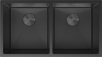 Mexen Binox stainless steel sink 2-bowl 800 x 450 mm, black HC - 6421802000-70HC