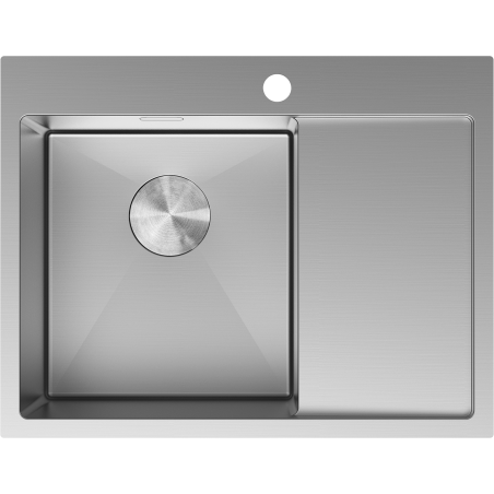 Mexen Exar 1-Bowl Stainless Steel Sink with Left Drainer 620 x 480 mm, Inox - 6431621005L-01