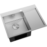 Mexen Exar 1-Bowl Stainless Steel Sink with Left Drainer 620 x 480 mm, Inox - 6431621005L-01