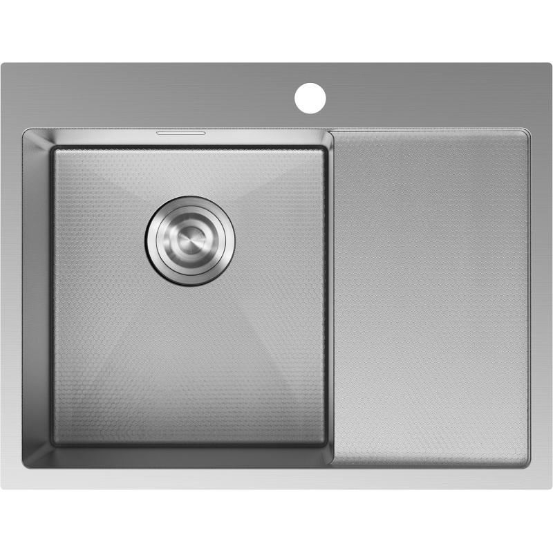 Mexen Exar stainless steel sink 1-bowl with drainer, left 620 x 480 mm, inox HC - 6431621005L-01HC