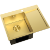 Mexen Exar steel sink, 1-bowl with left drainer 620 x 480 mm, gold - 6431621005L-55