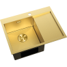 Mexen Exar stainless steel sink 1-bowl with left drainer 620 x 480 mm, gold HC - 6431621005L-55HC