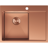Mexen Exar stainless steel sink 1-bowl with left drainer 620 x 480 mm, copper - 6431621005L-65
