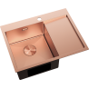 Mexen Exar stainless steel sink 1-bowl with left drainer 620 x 480 mm, copper - 6431621005L-65