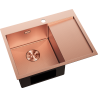 Mexen Exar Steel Sink 1-Bowl with Left Drainer 620 x 480 mm, Copper HC - 6431621005L-65HC