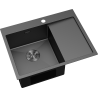 Mexen Exar steel sink 1-bowl with drainer, left 620 x 480 mm, black - 6431621005L-70