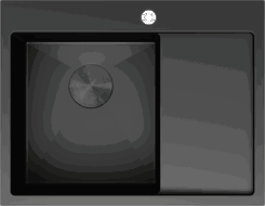 Mexen Exar steel sink 1-bowl with drainer, left 620 x 480 mm, black - 6431621005L-70